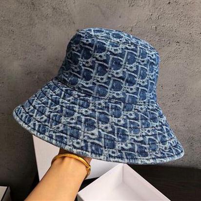Dior CD Fashion Men's and Women's Denim Bucket Hat Sunsc