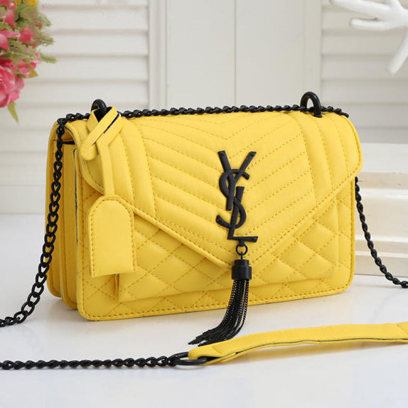 YSL Fashion tassel Leather Chain Crossbody Shoulder Bag Satchel Messenger bag