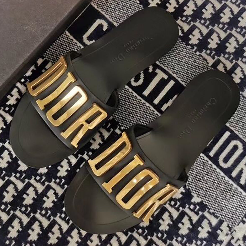 Christian Dior large letter logo women's casual slippers bea