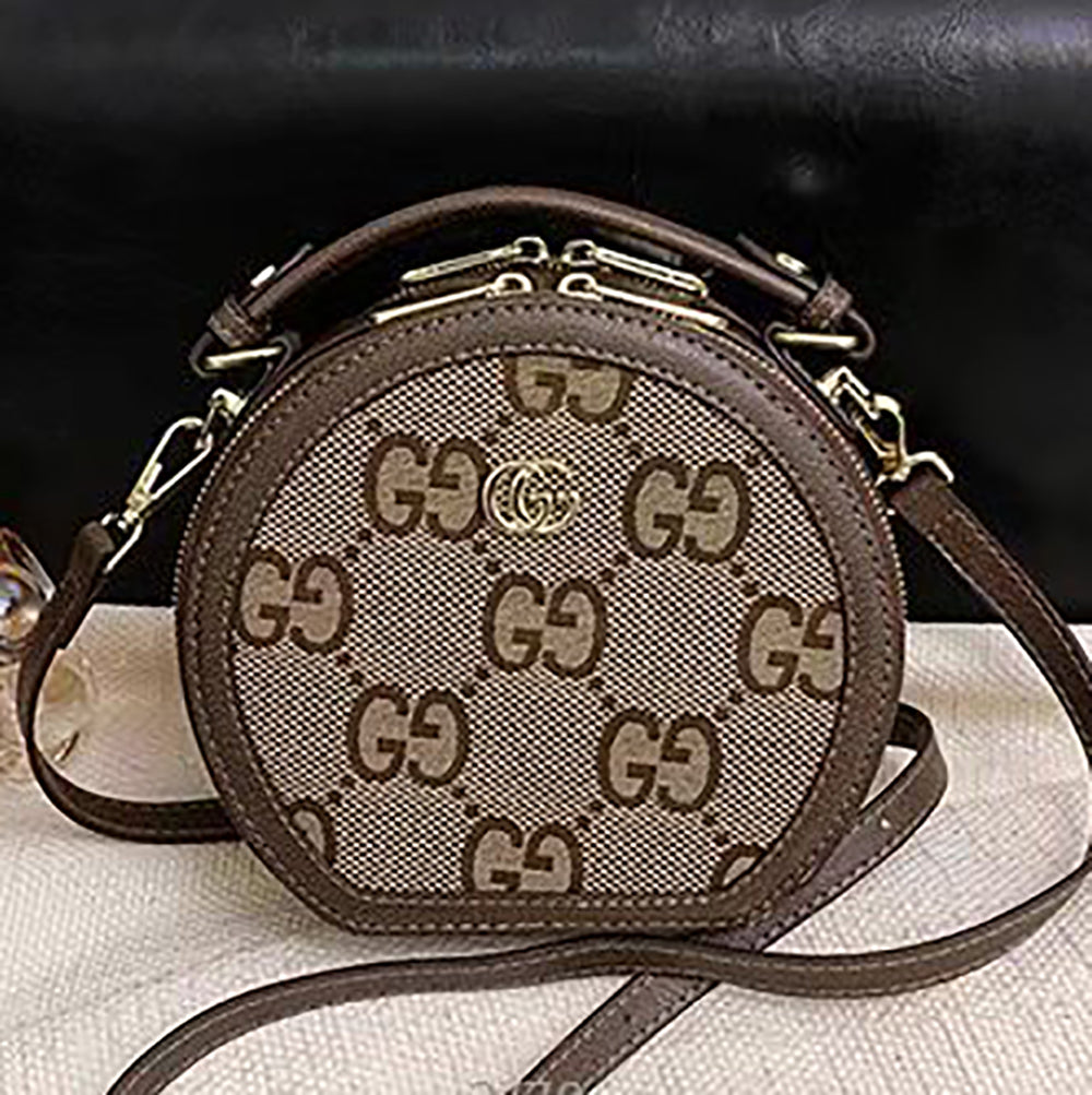 GG letter printed embroidered handbag women shopping round cake 