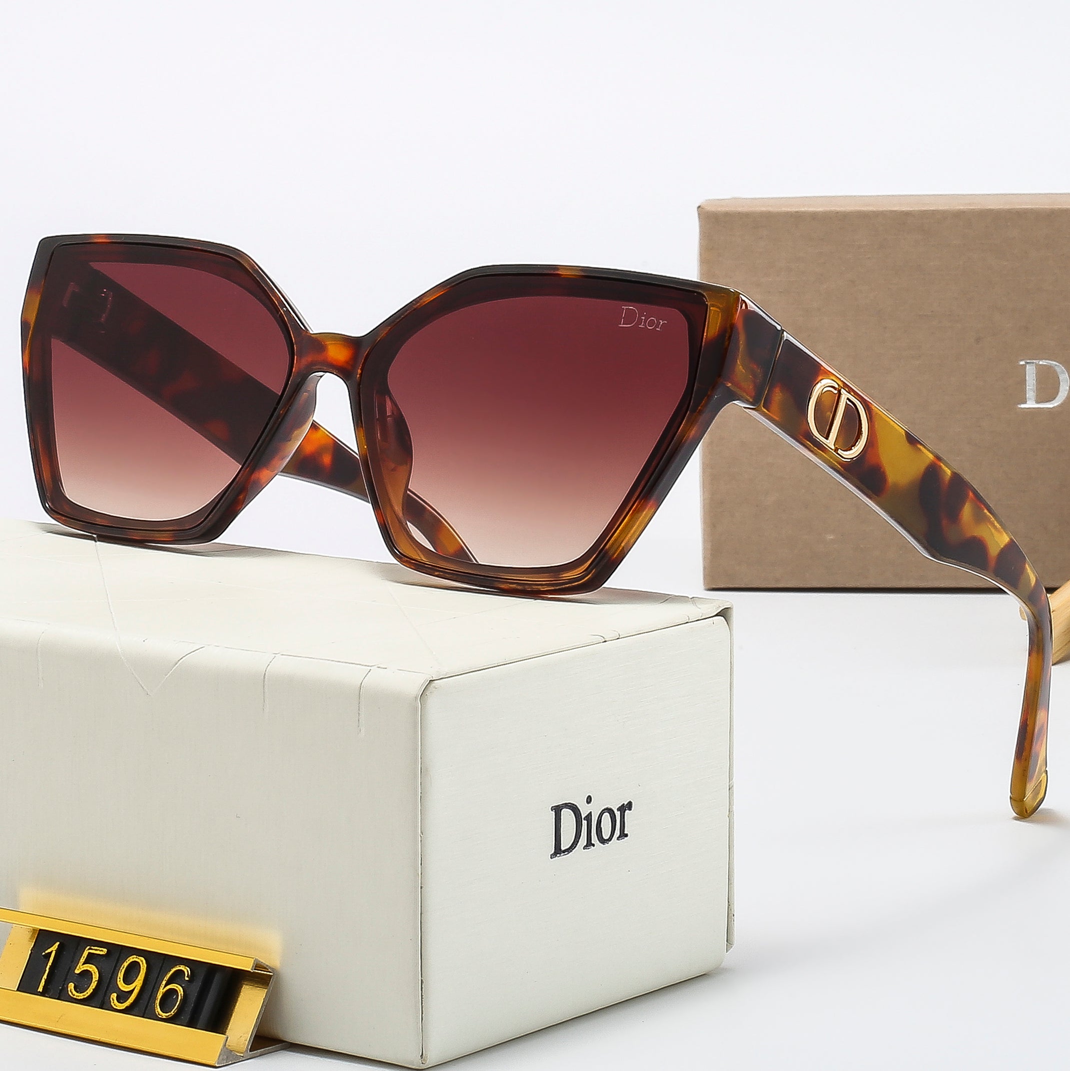 Christian Dior CD Letter Couple Large Frame Glasses Casual Beach Sunglasses