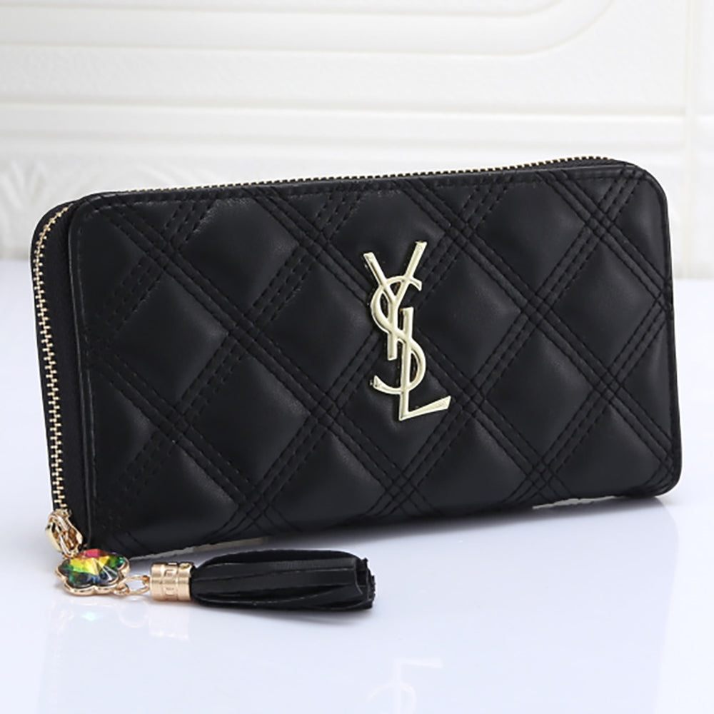 YSL Yves Saint Laurent Letter Printing Women's Zipper Long W