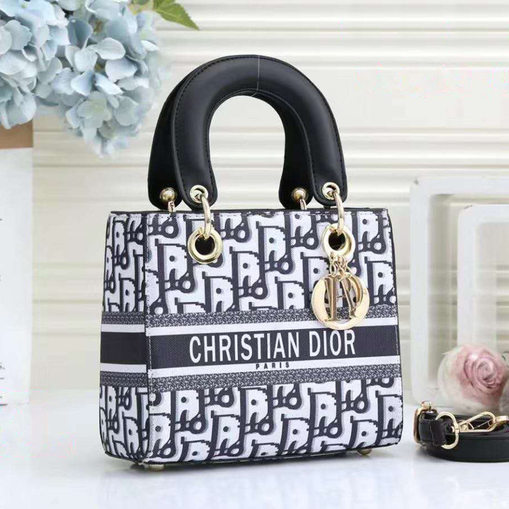 Christian Dior Women's Monogram Print Shopper Tote Shoulder Bag Crossbody Bag