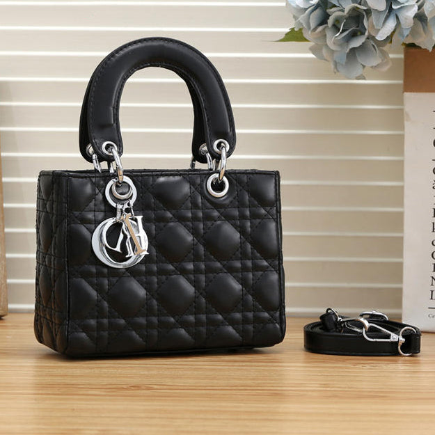 Christian Dior Women Leather Zipper Shopping Shoulder Bag Handba