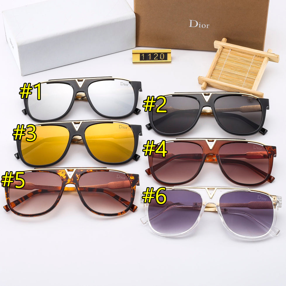 Christian Dior Hot Sale Full Printed Letter Logo Glasses Couples Beach Casual Sunglasses