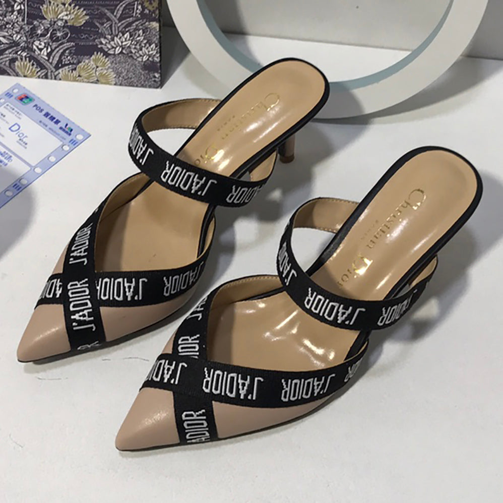 Christian Dior Hot Sale Personalized Lady Letter High Heel Sandals White