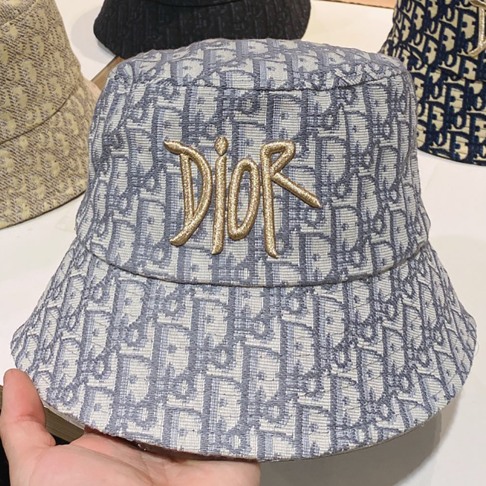 Christian Dior embroidered letter logo couples bucket hat