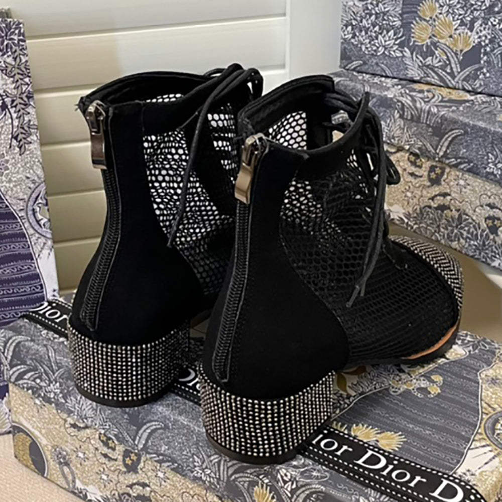 Christian Dior New Cutout Diamond Ladies Boots Shoes