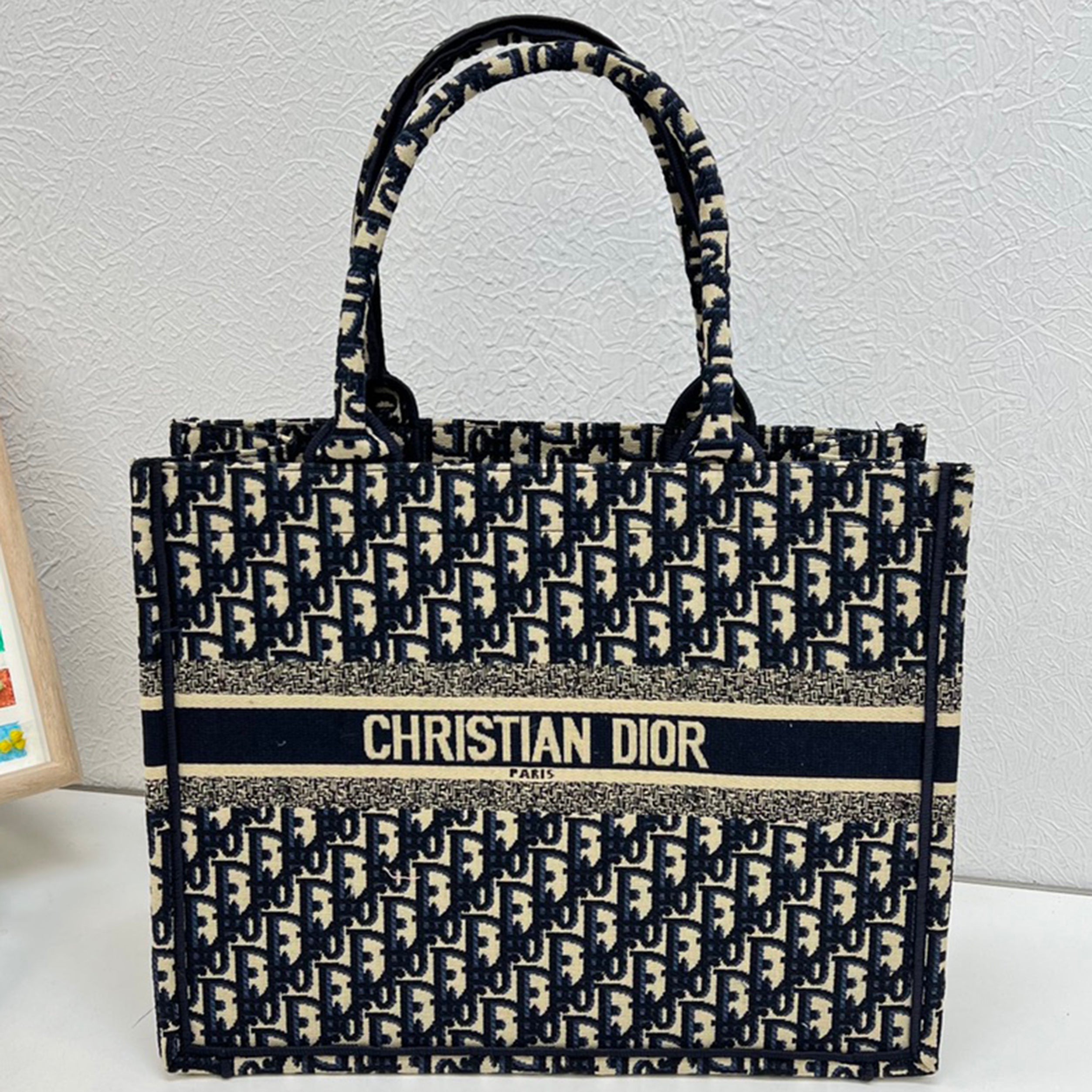 Christian Dior Embroidered Letter Logo Women's Shopping Handbag Shoulder Bag
