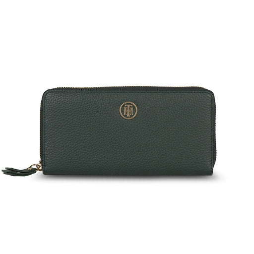 Tommy Hilfiger Millie Womens Leather Zip Around Wallet Green