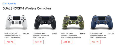 The price of DUALSHOCK®4 Wireless Controller