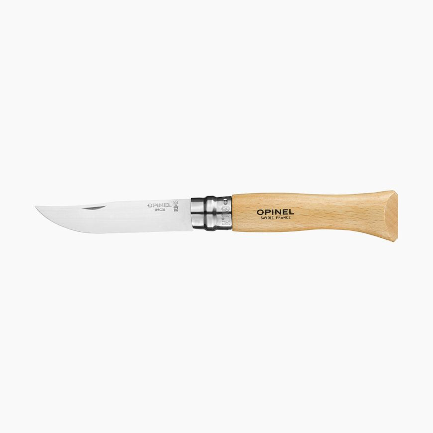 Opinel No8 Black Folding Knife with Oak Handle on Food52