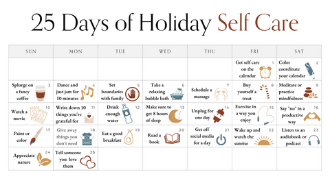 25 days of holiday self care
