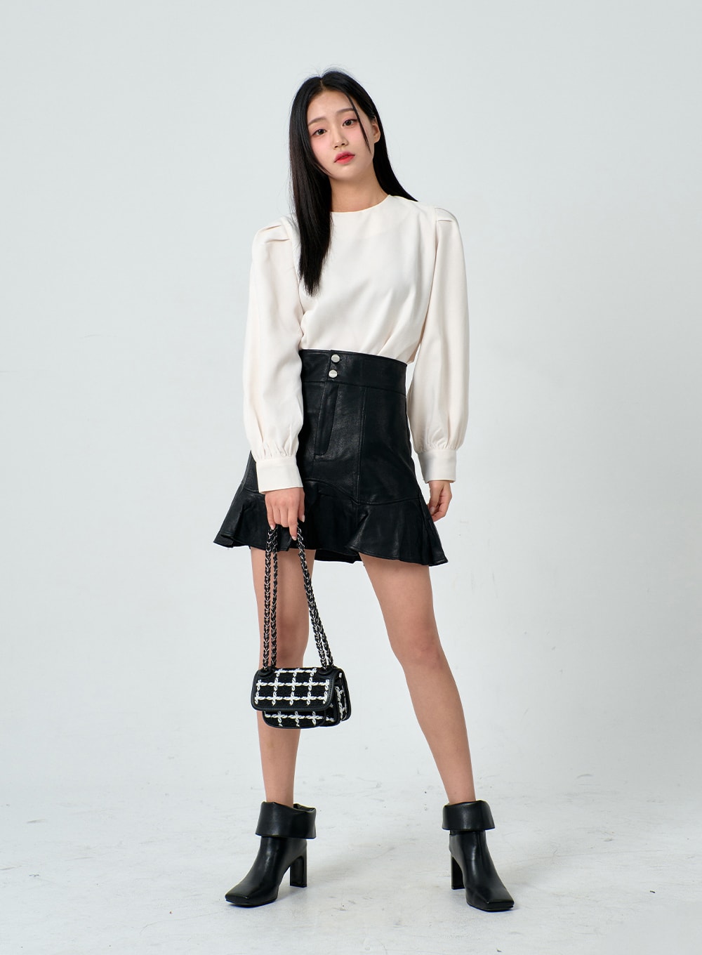 Bershka レザー ジップ ミニスカート - ミニスカート