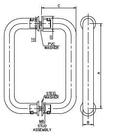 Godrej D Type Glass Door Pull Handles