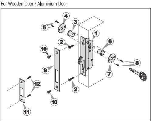 Ebco Sliding Door Lock Wood Sldl W1