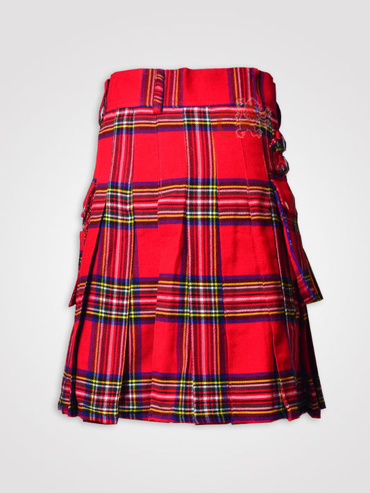 Mens Scottish Kilt Modern Royal Stewart Tartan Utility Fashion