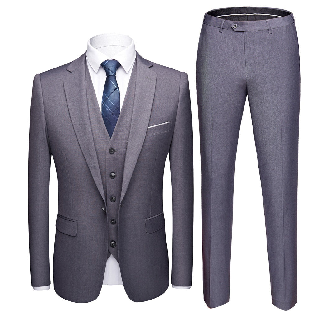 3 Pieces Blazer Set Wedding Formal Suits Men's Luxury Vest Pants ...