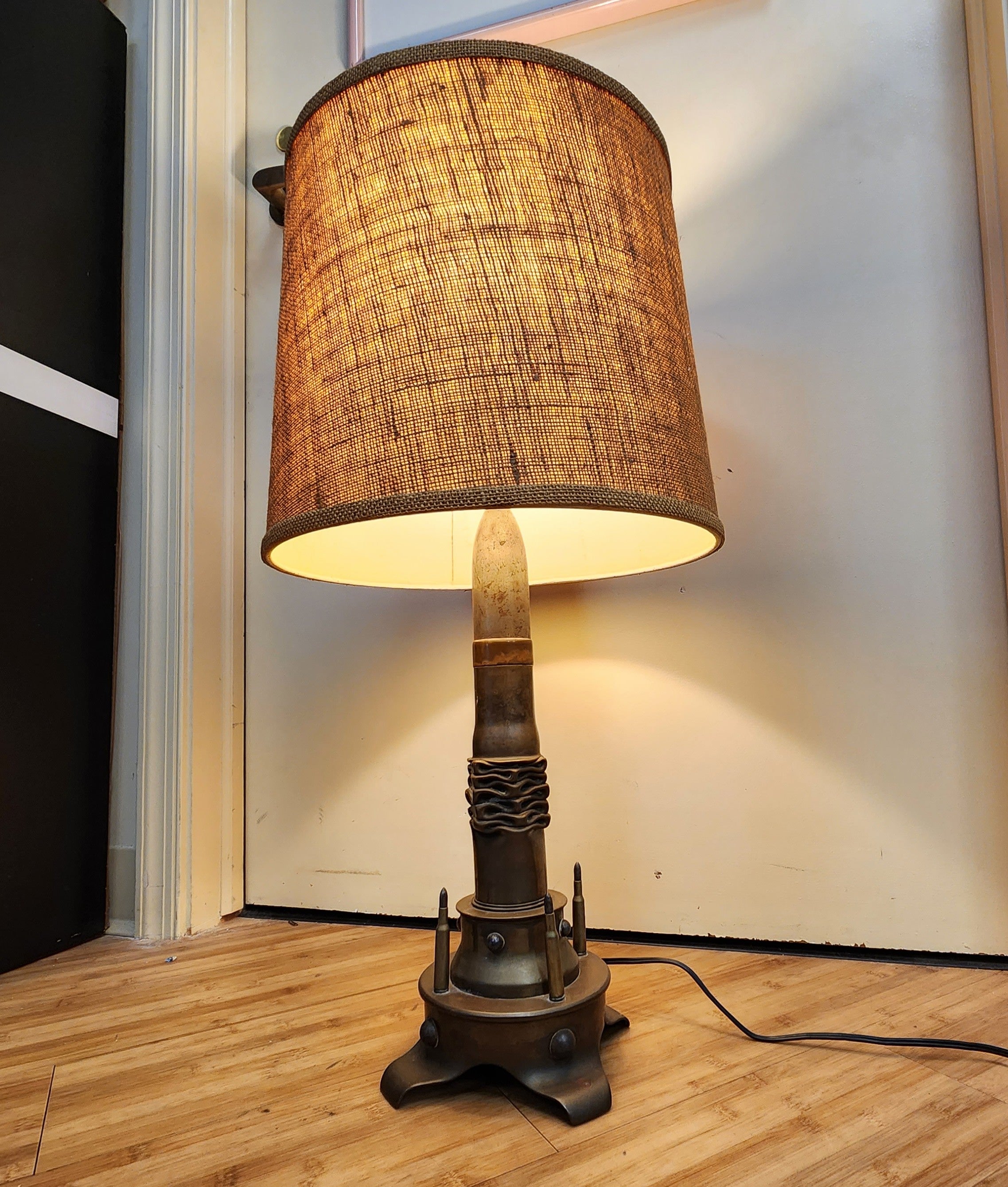 WWI / WWll Brass Trench Art Lamp
