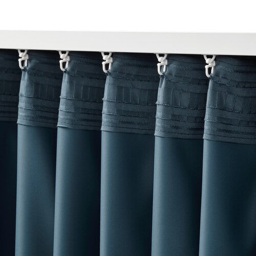 IKEA BLAHUVA Block-out curtains, 1 pair, dark blue | IKEA Block-out cu —  