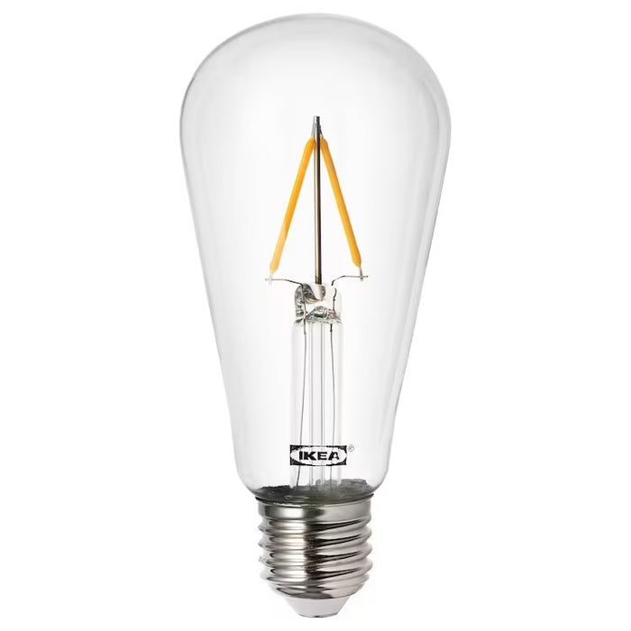 LUNNOM LED bulb E27 100 lumen, drop-shaped clear | IKEA LED bulbs