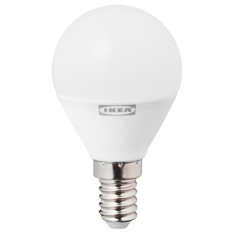 IKEA RYET LED bulb E14 lumen, globe opal white | IKEA LED bulbs —