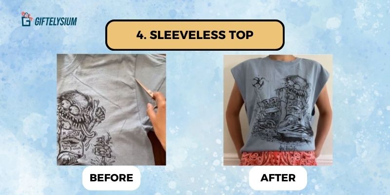 How to Cut a Tshirt Cute Into a Sleeveless Top