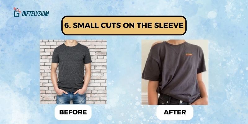 How to Cut a Tshirt Cute with Small Cuts On the Sleeve