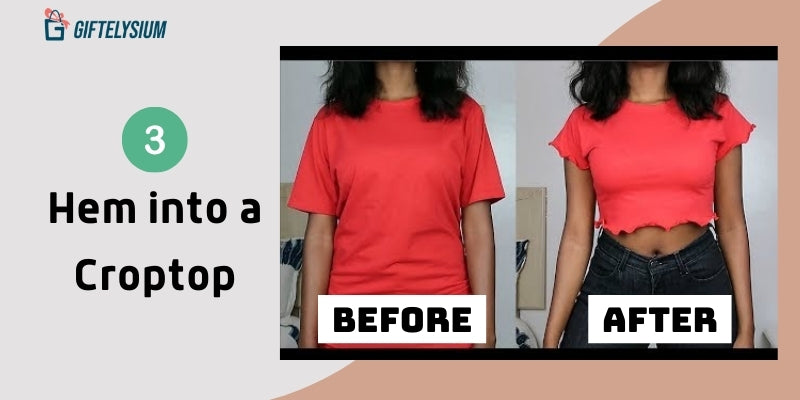 How to hem a shirt into a crop top