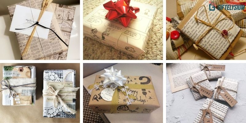 How to wrap a gift without boxes with newspaper
