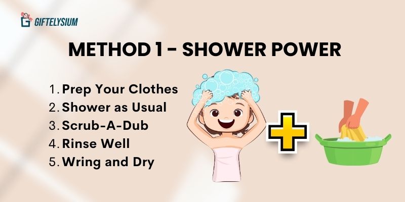 Shower Power - How to Clean Clothes Without a Washer