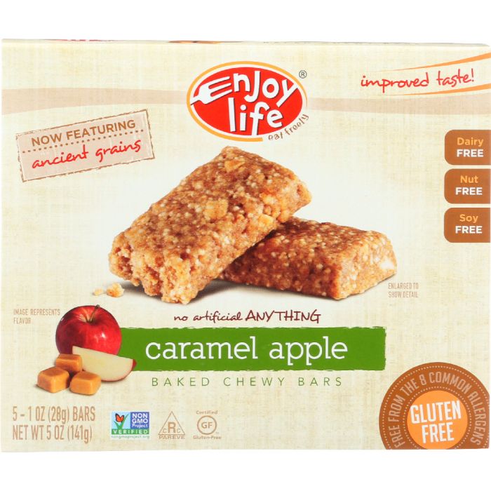 ENJOY LIFE: Baked Chewy Bars Caramel Apple 5 Bars, 5 oz