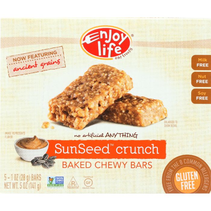 ENJOY LIFE: Oven Baked Chewy Bars SunSeed Crunch, 5 oz