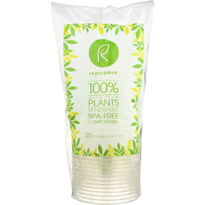 REPURPOSE: Plant Based Clear Cold Cups 12 oz, 20 pc