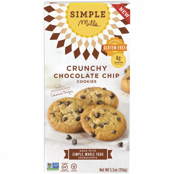 SIMPLE MILLS: Crunchy Chocolate Chip Cookies, 5.5 oz
