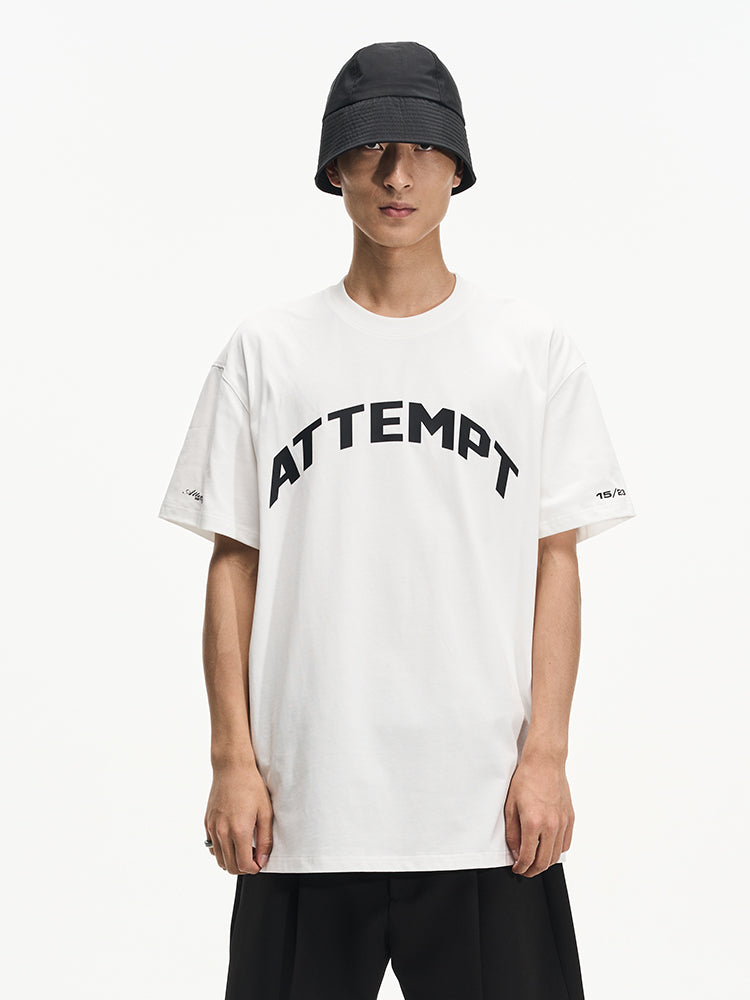 ATTEMPT SS23 Double Logo Geometric Print Fake Two Pieces T-Shirt