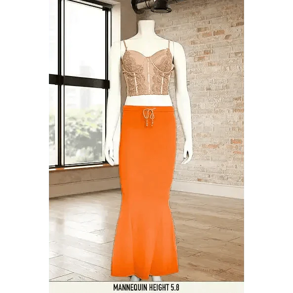 Sugathari Women Orange Solid Mermaid Like-Fit Saree Shapewear - Absolutely  Desi