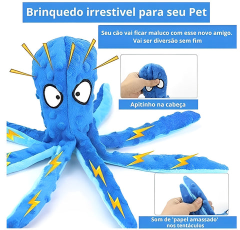 brinquedo para cães, brinquedo para cachorro, brinquedo polvo com apito, brinquedo de polvo com apito para cachorro, mundomiauauau, miauauau