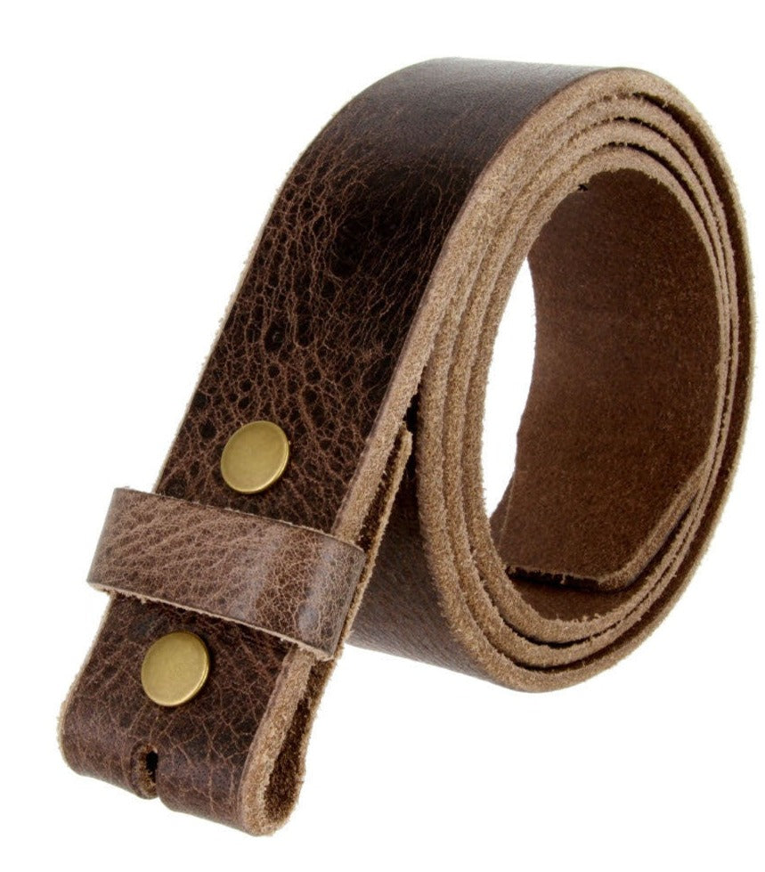Vintage Distressed Black Brown Leather Belt 100% Real Leather Full