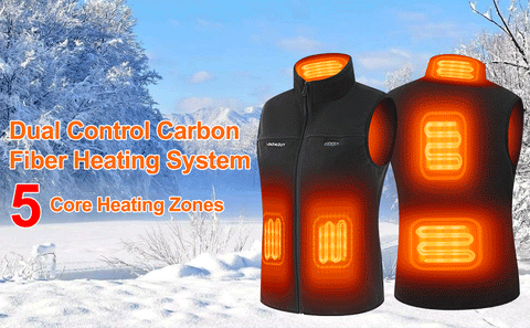 Heating system for women's heated polar fleece vest