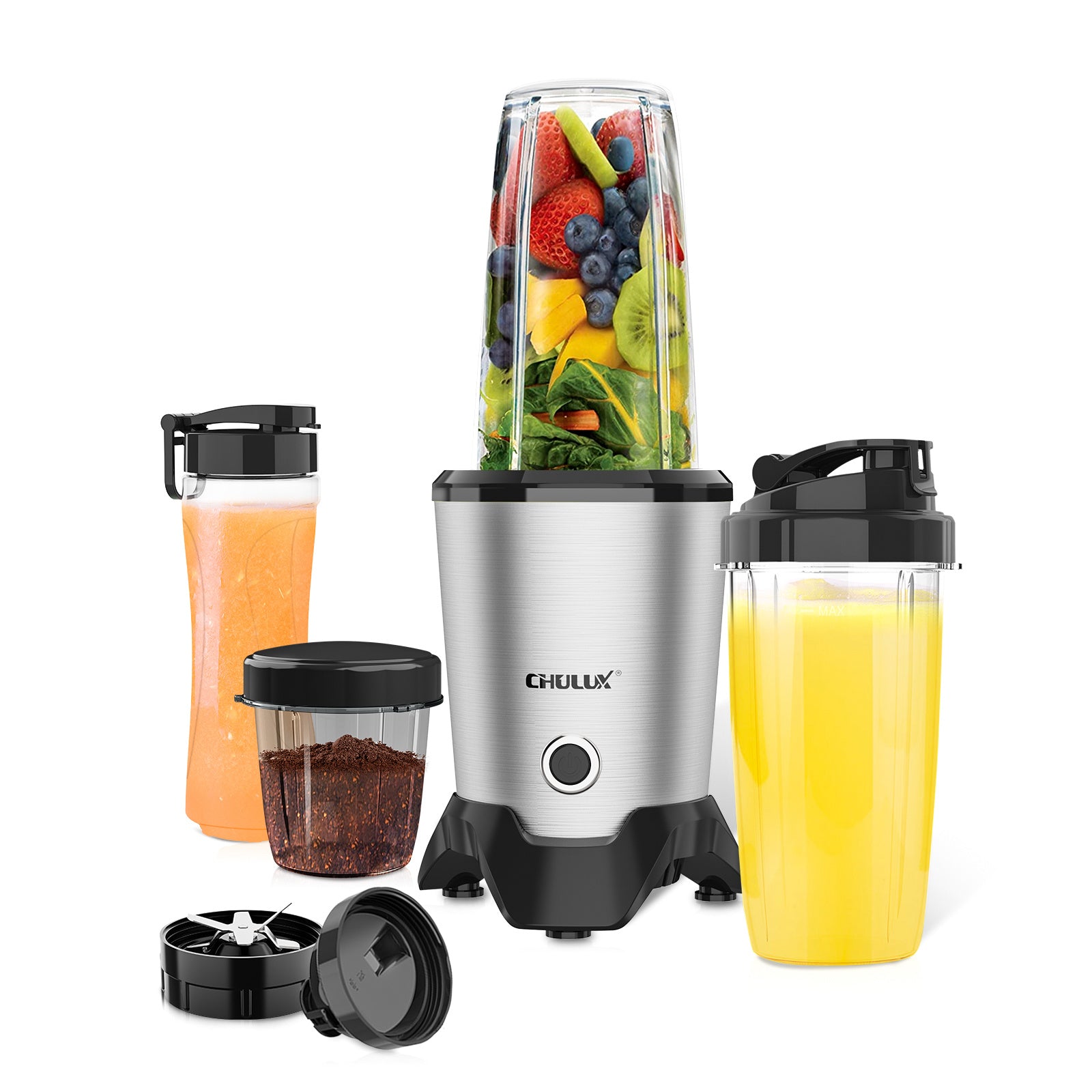 Blender for Shakes and Smoothies; 1000W High Speed Bullet Blender for Kitchen Baby Food; Portable Blender Single Serve Blender Coffee Grinder with 6-E