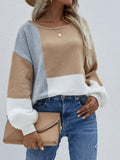 Color Block Tie-Back Sweater - charmcloresShop