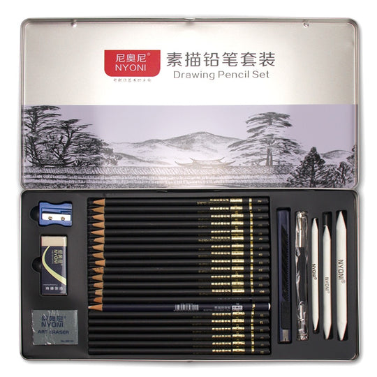 Premium 12/14/37pcs Graphite Drawing Pencils Sketch Set Kit 4H-12B