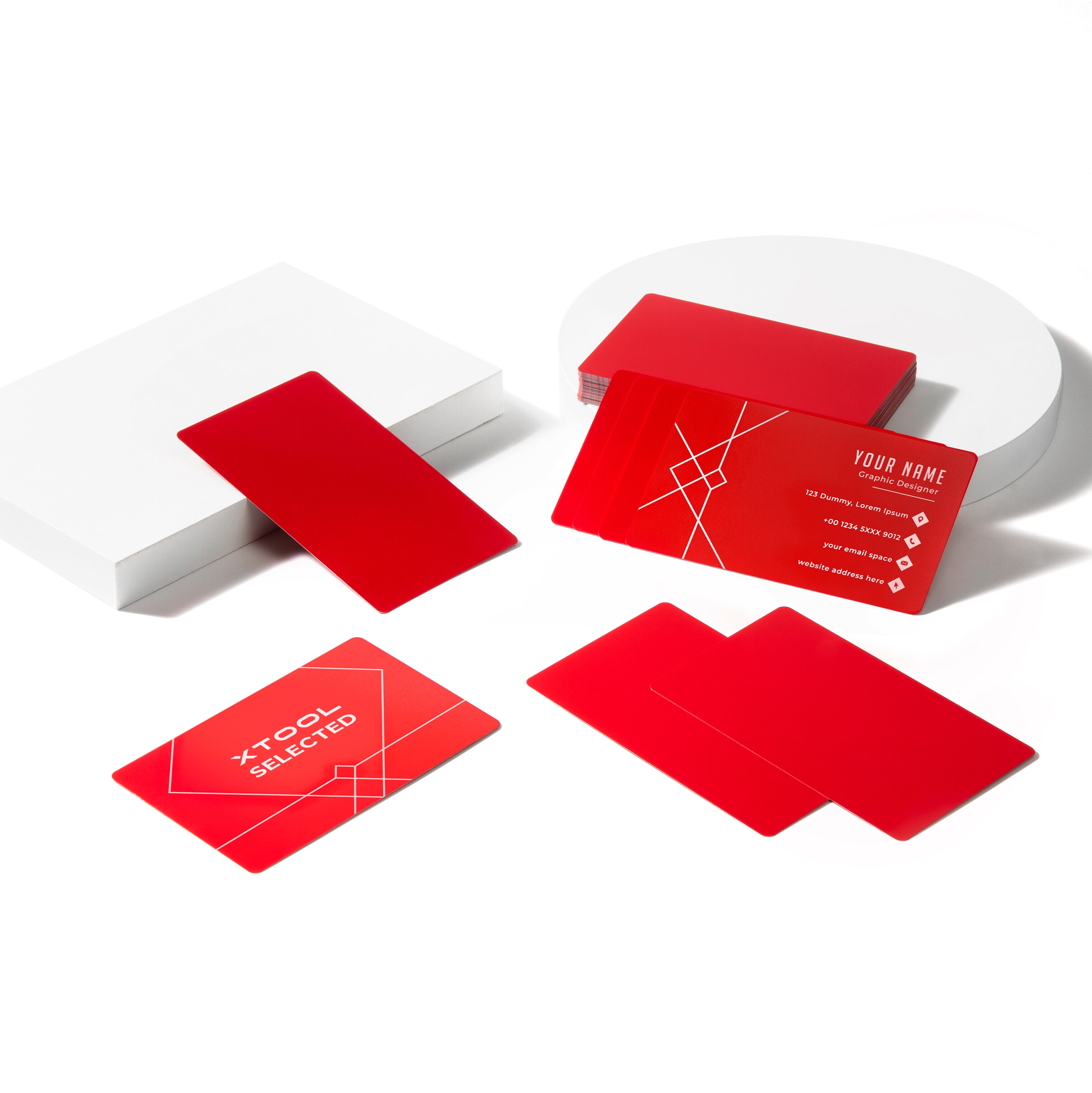 Red Metal Business Cards (60pcs)