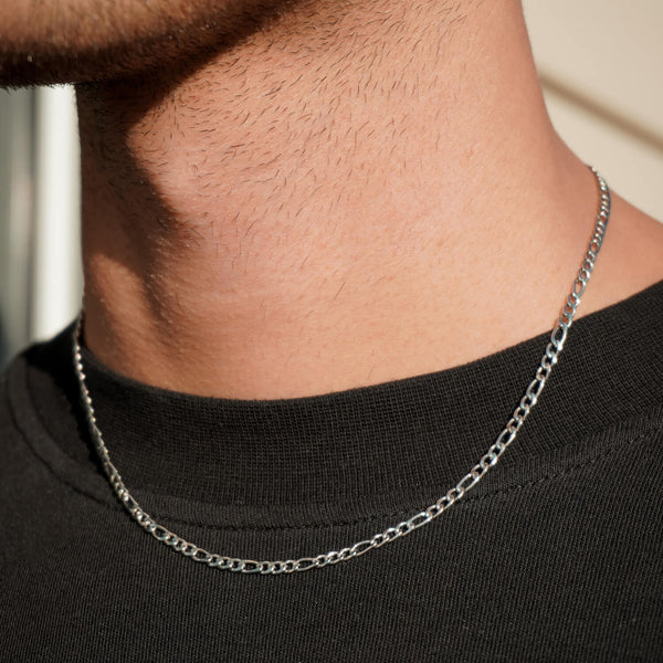 Men's 7.2mm Figaro Chain Necklace in Hollow 14K Gold - 22