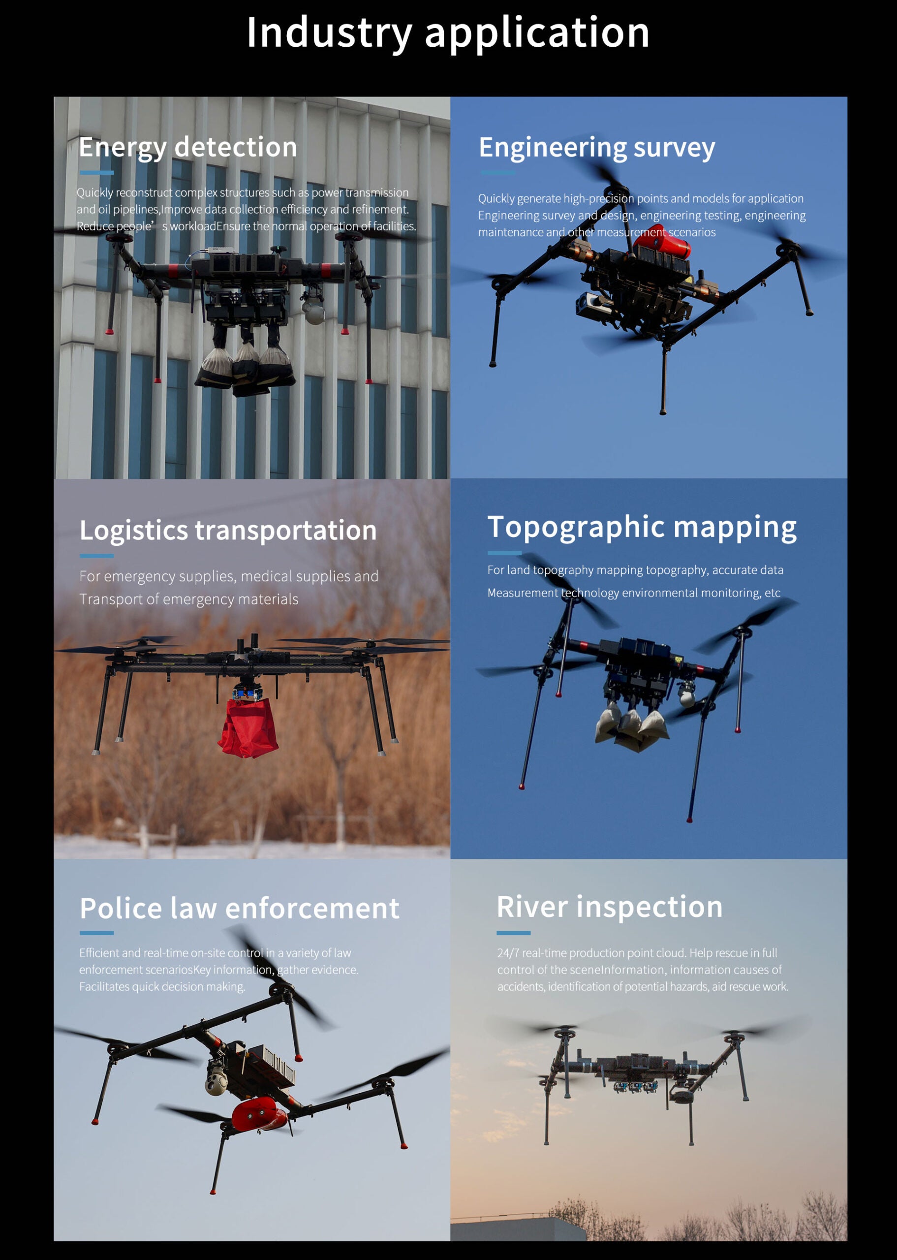 Keel Quadcopter Delivery Drone, Improve data collection efficiency and refinement Engineering survey and design, engineering testing, engineering Reduce people workload