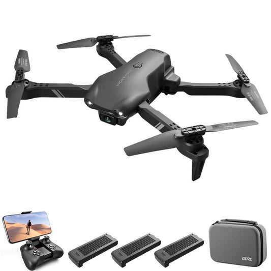 4DRC V14 Drone with 1080P HD Camera Live Video 120°Wide-Angle Wifi Altitude  Hold, 3D Flip 2 Batteries Black