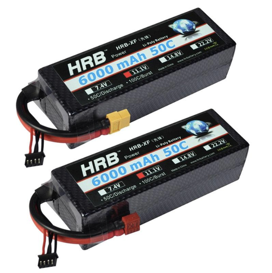 Lot de deux batteries Li-Po 2S 7.4V 5600mAh 60C prise Dean