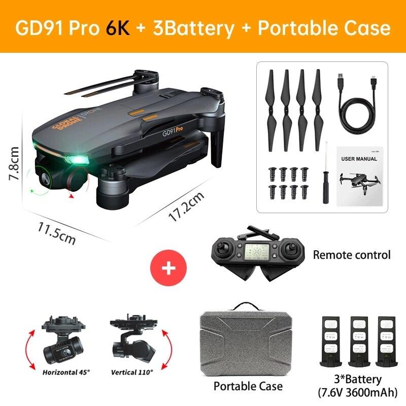 GD91Max Drone - 6k GPS 5G WiFi 3 axis Gimbal Camera Brushless Motor 32G TF Professional Camera Drone | Drone Price