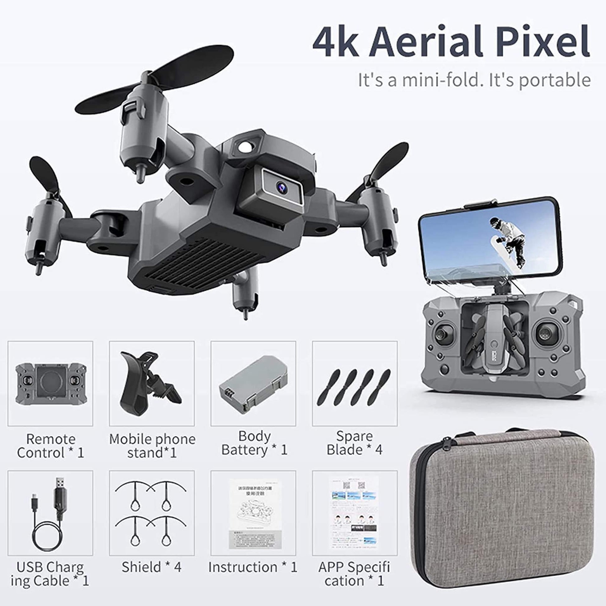 KY905 Mini Drone With Camera Foldable Drone 4K Drone with LED drone helicopter Mini Drone